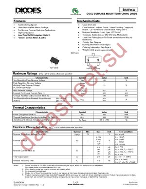 BAW56W-7-F datasheet  